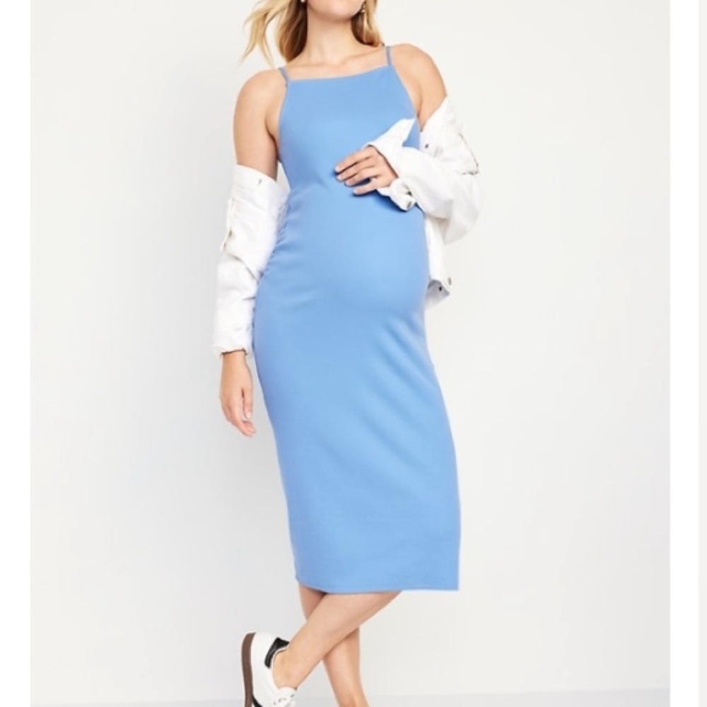 Old Navy Maternity Ribbed Fitted Apron neck Dress